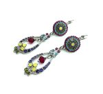 Mariana Earrings Fuschia, Peridot, Tanzanite, Aquamarine ,Opal, Olivene & Jonquil Swarovski Crystals Cuba Caribbean Life Coll. - Image 2