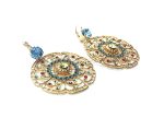 Mariana Earrings Flower Shape Blue, Violet ,Sapphire & Siam Austrian Crystals Gaea Odyssey Coll. - Image 2
