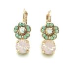 Mariana Earrings Dangling Flower Shape Pacific Opal, Clear & Pink Opal Austrian Crystals Pina Colada Cocktail Hour Coll.