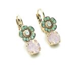 Mariana Earrings Dangling Flower Shape Pacific Opal, Clear & Pink Opal Austrian Crystals Pina Colada Cocktail Hour Coll. - Image 3