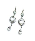 Mariana Earrings Elegant Floral Faceted & Teardrop Clear Crystal Swarovski On A Clear Day Sweet Summer Coll.