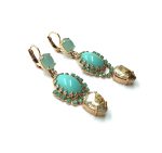 Earrings By Mariana Woman Glamorous Turquoise, Chrysolite and Pacific Opal Swarovski Crystals - Image 3