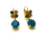 Mariana Earrings Cute Dangling Butterfly Shape Jonquil, Olivine & Caribbean Blue Opal Crystal Swarovski Kokomo Songbook Coll. - Image 3