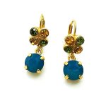 Mariana Earrings Cute Dangling Butterfly Shape Jonquil, Olivine & Caribbean Blue Opal Crystal Swarovski Kokomo Songbook Coll. - Image 2