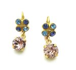 Mariana Earrings Dainty Butterfly Shape Light Sapphire & Pink Crystal Swarovski California Dreaming Songbook Coll. - Image 2