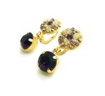 Earrings By Mariana Bohemian Rhapsody Coll. Finely Round Yellow Earthy, Dorado & Purple Austrian Crystals - Image 2