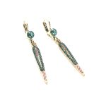 Mariana Earrings Fashionable Dangling Silver Night & Light Rose Crystal Swarovski Madagascar Africa Coll. - Image 3