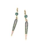 Mariana Earrings Fashionable Dangling Silver Night & Light Rose Crystal Swarovski Madagascar Africa Coll.