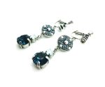 Mariana Earrings Floral Montana Blue, AB & White Opal Austrian Crystals Mood Indigo Caribbean Life Coll. - Image 2