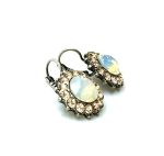 Mariana Earrings Flower Shape Light Peach & White Opal Austrian Crystals Kalahari Africa Coll. - Image 3