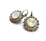 Mariana Earrings Flower Shape Light Peach & White Opal Austrian Crystals Kalahari Africa Coll.