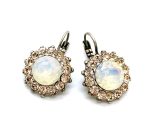 Mariana Earrings Flower Shape Light Peach & White Opal Austrian Crystals Kalahari Africa Coll. - Image 2