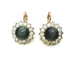 Mariana Earrings Lovely Flower Shape Black & Clear Crystal Swarovski Zulu Africa Coll.