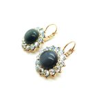 Mariana Earrings Lovely Flower Shape Black & Clear Crystal Swarovski Zulu Africa Coll. - Image 2