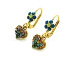 Earrings By Mariana Woman Sparkling Flower and Heart Shape Opal and Topaz Swarovski Crystals