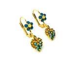 Earrings By Mariana Woman Sparkling Flower and Heart Shape Opal and Topaz Swarovski Crystals - Image 3
