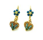 Earrings By Mariana Woman Sparkling Flower and Heart Shape Opal and Topaz Swarovski Crystals - Image 2