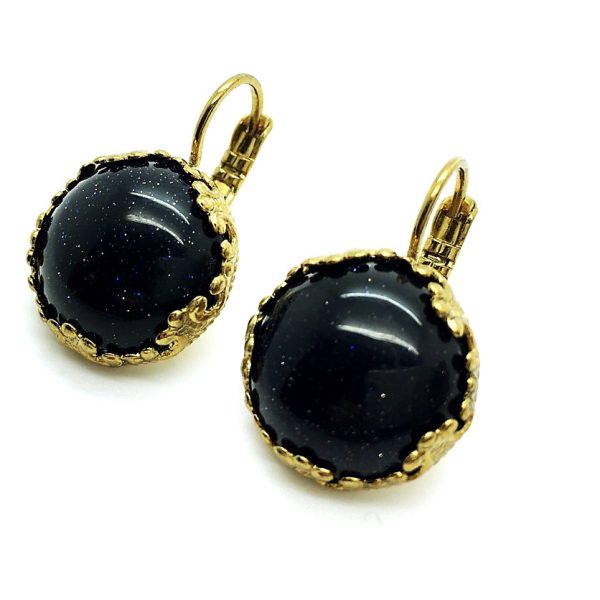 Earrings By Mariana Woman Beautiful Blue Gold Stone Mineral