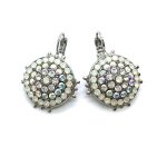 Earrings By Mariana Woman Timeless White Opal and Clear Swarovski Crystals