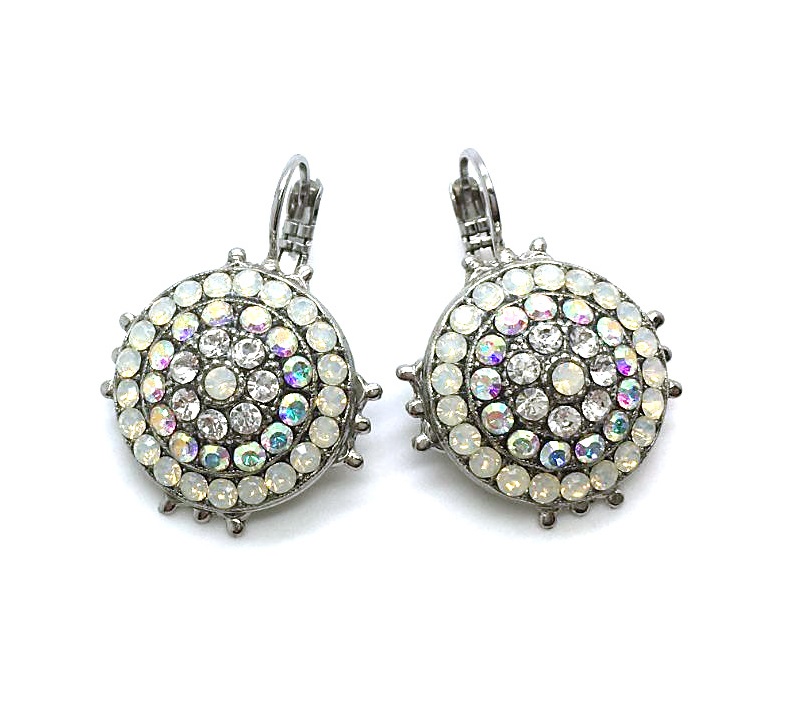 E-1408-1-001-RO6 (2) Earrings By Mariana Woman Timeless White Opal and Clear Swarovski Crystals - Image 1