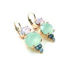 Mariana Earrings Lovely Pink Opal, Chrysolite Opal & Sapphire Austrian Crystals California Dreaming Songbook Coll. - Image 3