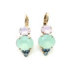 Mariana Earrings Lovely Pink Opal, Chrysolite Opal & Sapphire Austrian Crystals California Dreaming Songbook Coll.