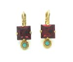 Mariana Earrings Blissful Square Fuchsia & Turquoise Crystal Swarovski Happy Day Icons Coll.