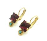 Mariana Earrings Blissful Square Fuchsia & Turquoise Crystal Swarovski Happy Day Icons Coll. - Image 3