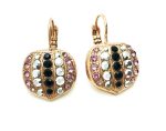 Mariana Earrings Stunning Acorn Shape Beaded Light Chrome, Pink & Jet Austrian Crystals Discover Inspiration Coll.