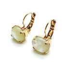 Mariana Earrings Dainty Oval Shell White Mineral My Treasures Coll. - Image 3