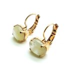 Mariana Earrings Dainty Oval Shell White Mineral My Treasures Coll. - Image 2