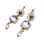 Earrings By Mariana Icons Coll. Charming Light Amethyst & White Opal Swarovski Crystals - Image 2
