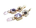 Earrings By Mariana Icons Coll. Charming Light Amethyst & White Opal Swarovski Crystals
