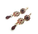Mariana Earrings Chandelier Flower Beaded Siam & Ruby Austrian Crystals Lady in Red Songbook Coll. - Image 2