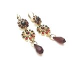 Mariana Earrings Chandelier Flower Beaded Siam & Ruby Austrian Crystals Lady in Red Songbook Coll. - Image 3