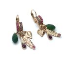 Mariana Earrings Lovely Heart Shape & Charms Teardrop Fern Green Crystal Swarovski Hope Inspiration Coll. - Image 3