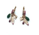 Mariana Earrings Lovely Heart Shape & Charms Teardrop Fern Green Crystal Swarovski Hope Inspiration Coll.