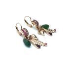 Mariana Earrings Lovely Heart Shape & Charms Teardrop Fern Green Crystal Swarovski Hope Inspiration Coll. - Image 2