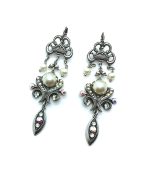 Mariana Earrings Finely Detailed Chandelier White Pearl & AB Crystal Swarovski On A Clear Day Sweet Summer Coll.