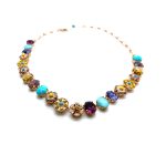 Mariana Necklace Colorful Oval & Flower Turquoise and Purple Opal Austrian Crystals Happiness Inspiration Coll. - Image 3