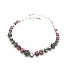 Mariana Necklace Rose, Giver Stone, Opal, Azore & Chrysolite Austrian Crystals Rose East Meets West Coll.