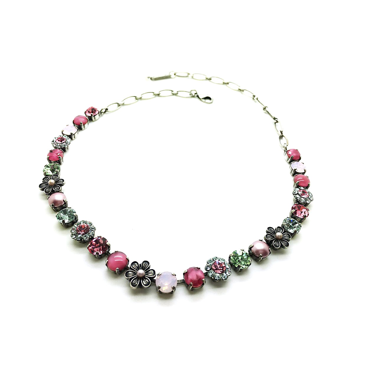 N-3068-4-1340-SP (1) Mariana Necklace Rose, Giver Stone, Opal, Azore & Chrysolite Austrian Crystals Rose East Meets West Coll. - Image 1