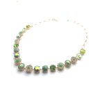 Necklace By Mariana  Oasis Silk Road Coll. Flower Shape Peridot & White Pearl Austrian Crystals - Image 3