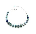 Mariana Necklace Flower Shape Turquoise, Blue Quartz & Sapphire Austrian Crystals Blue Lagoon Paradise Coll. - Image 3