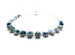 Mariana Necklace Flower Shape Turquoise, Blue Quartz & Sapphire Austrian Crystals Blue Lagoon Paradise Coll. - Image 2