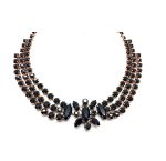 Necklace By Mariana Woman Elegant Triple Tier Strand Marquise Jet Black Swarovski Crystals - Image 2