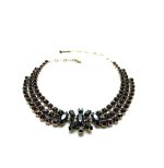 Necklace By Mariana Woman Elegant Triple Tier Strand Marquise Jet Black Swarovski Crystals