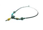 Necklace By Mariana Woman Fashionable Flower Beaded Turquoise and Jonquil Yellow Swarovski Crystals - Image 2