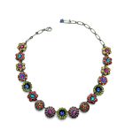 Mariana Necklace Finely Detailed Flower Shaped Beaded Multi Color Crystal Swarovski Fantasy Nirvana Coll.