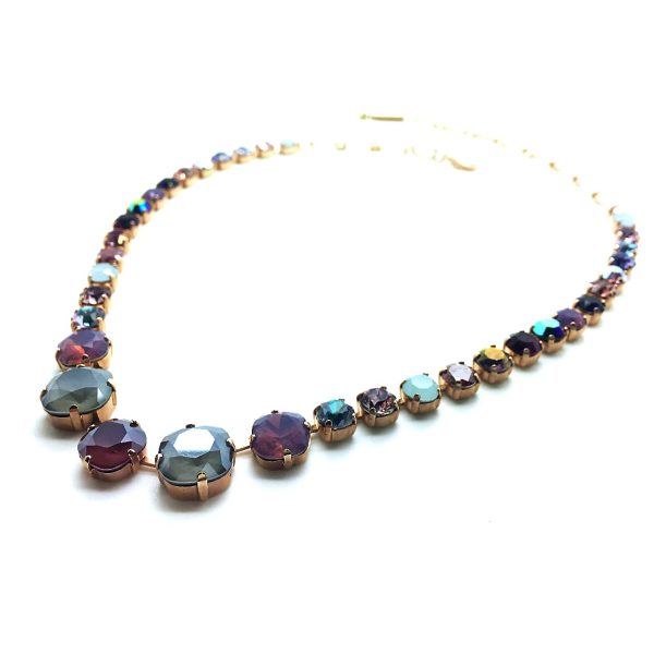 Mariana Necklace Glamorous Blue Shade, Amethyst, Opal, Aquamarine & AB Austrian Crystals Odyssey Coll.